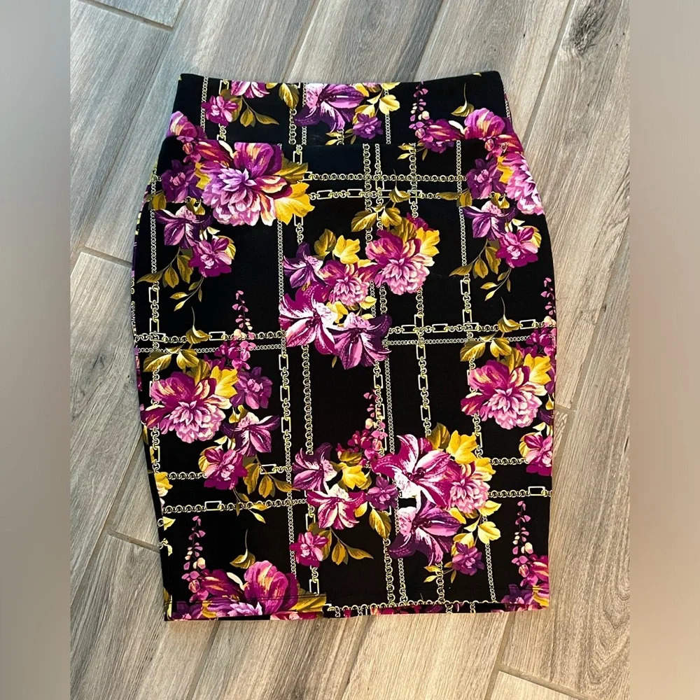 Thalia Sofi Victorian Print Midi Skirt Large